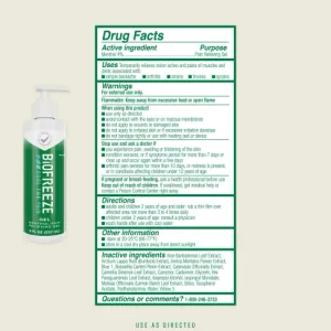 Biofreeze® Pain Relief Gel Drug and Ingredients list